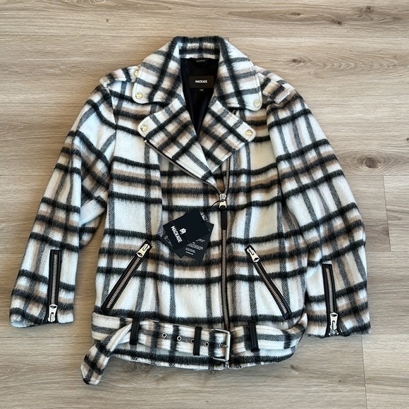 Mackage Gracie Wool-mohair Belted Biker Jacket For Ladies medium - Picture 2 of 9